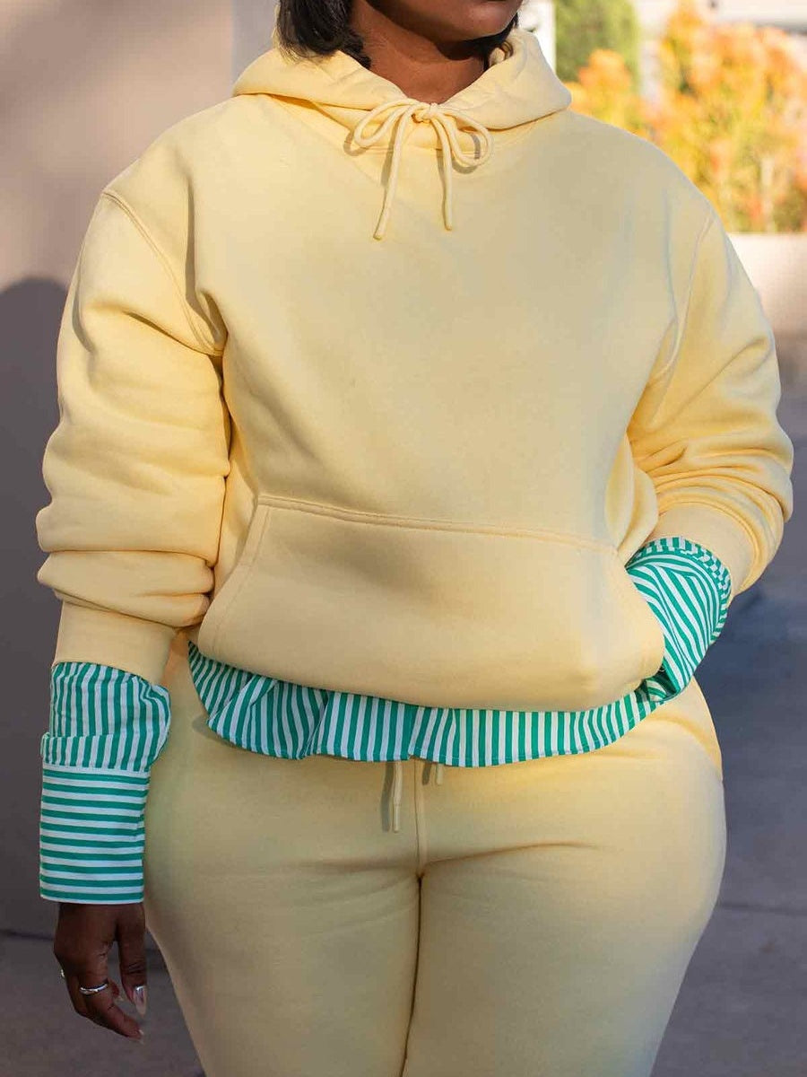 Comfortable Hooded Sweatshirt Two Pieces Set