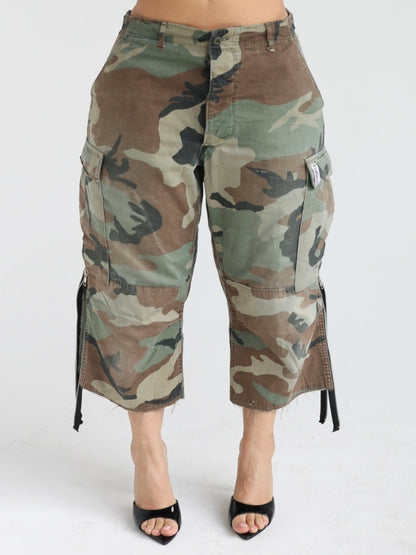 Cropped Cargo Camouflage Pants