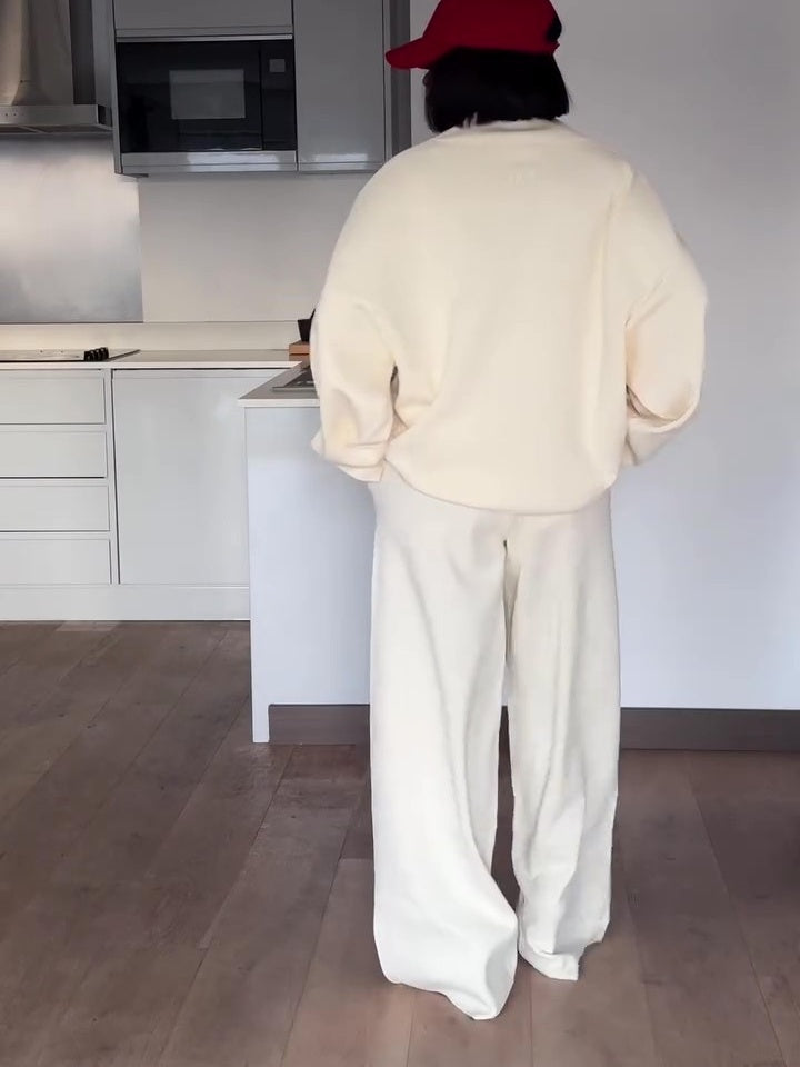 V-neck Button-down Casual Two Pieces Set