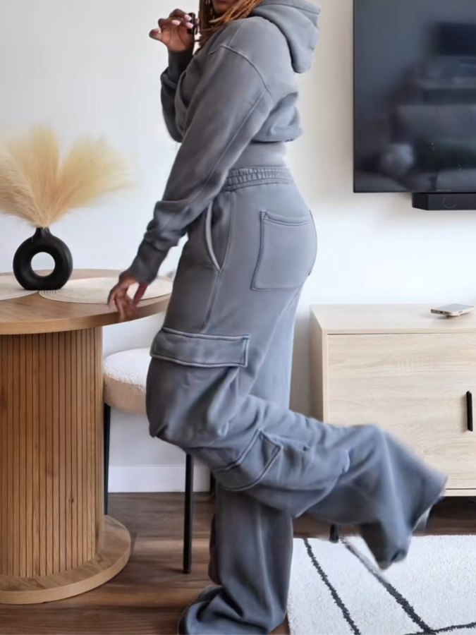 Hoodie & Cargo Pants Two Pieces Set