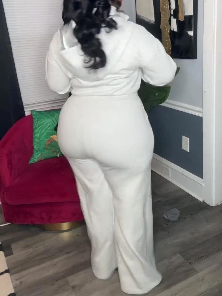 Long-sleeved Hooded Wide-leg Jumpsuit