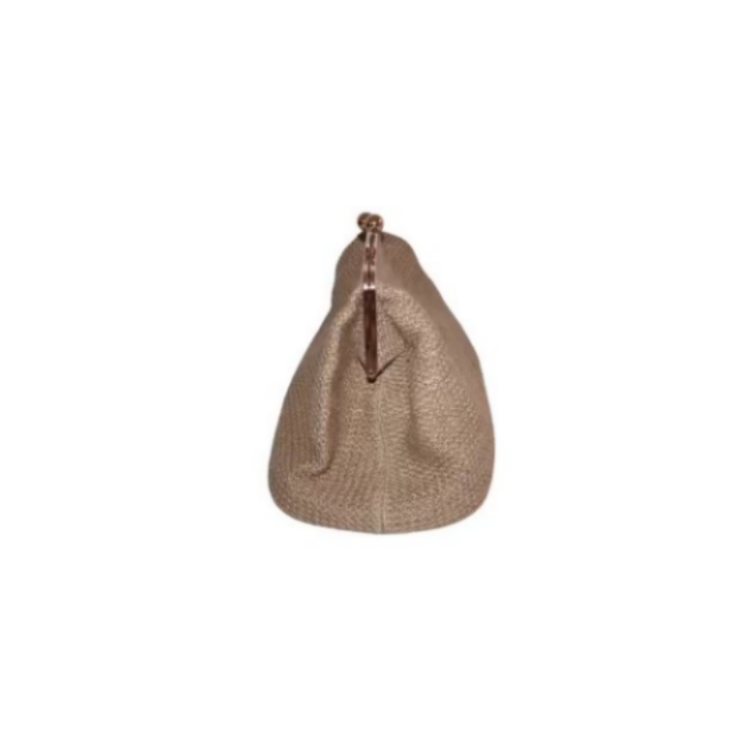 Jute Kiss Lock Clutch