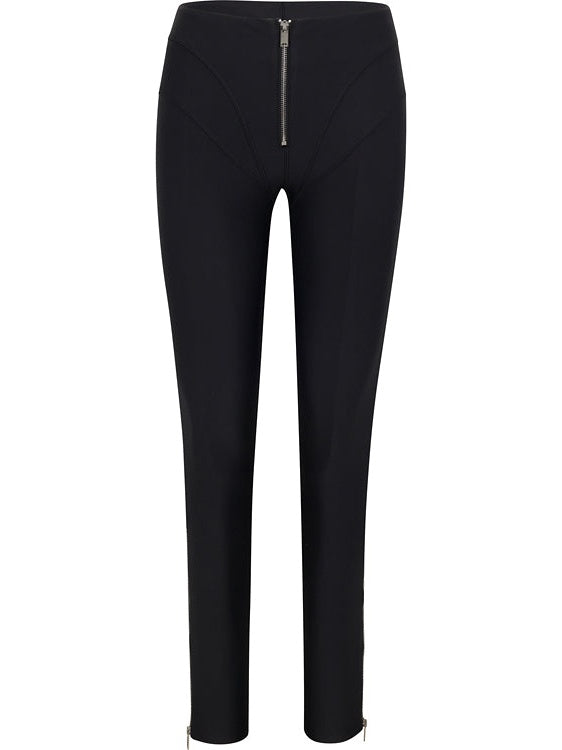 Elastic High-waisted Zipper Leggings