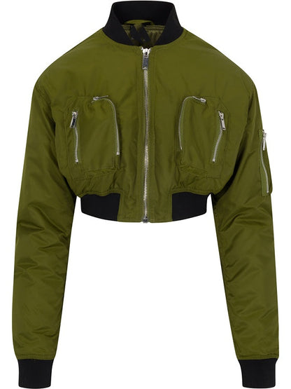 Cropped Bomber Jacket