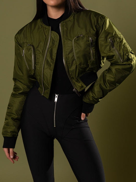 Cropped Bomber Jacket