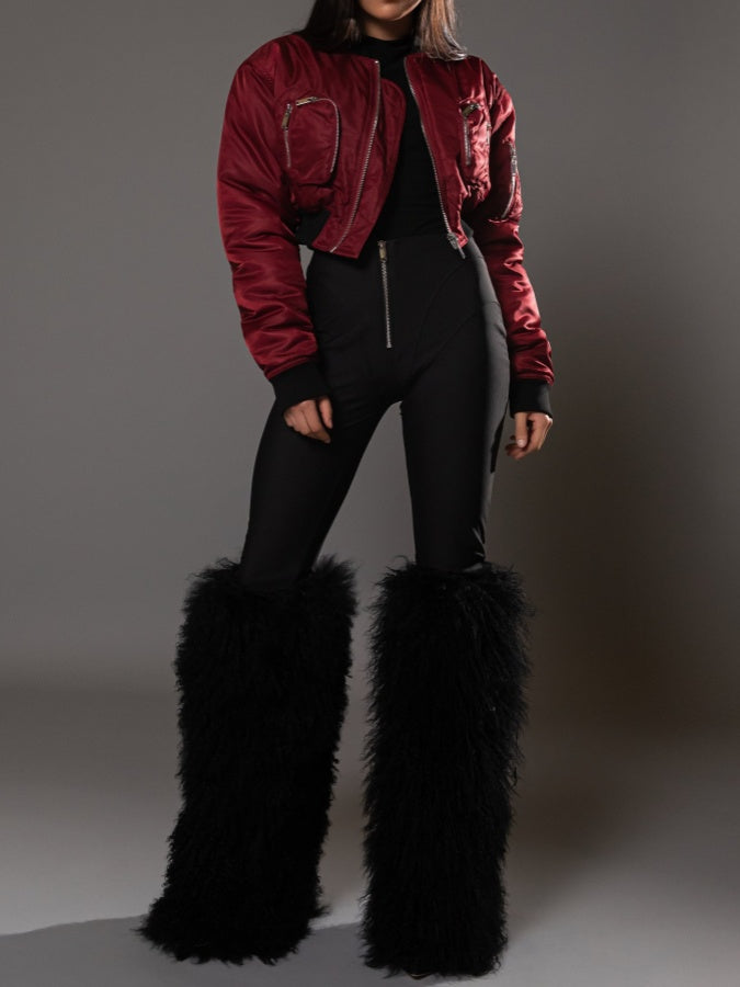 Cropped Bomber Jacket