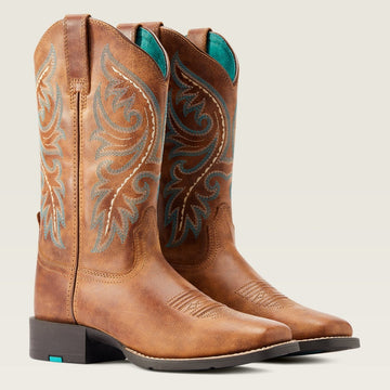 Women's Embroidered Back Zipper Western Boots