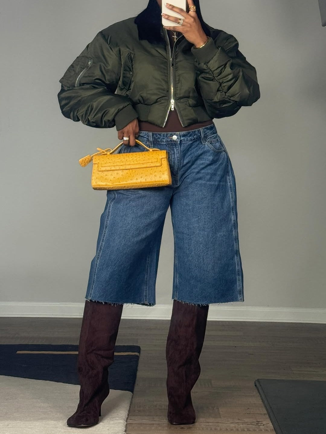 Long Sleeve Crop Bomber Jacket