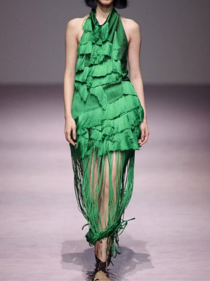 Halter Neck Tassel Set