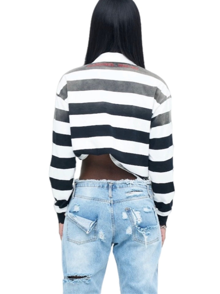 Ripped Jeans With Side Zipper