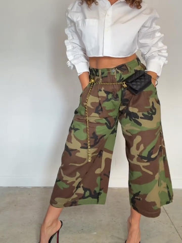 Baggy Cargo Wide Leg Camo Pants