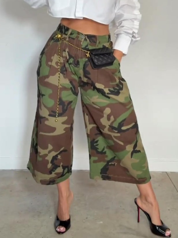 Baggy Cargo Wide Leg Camo Pants