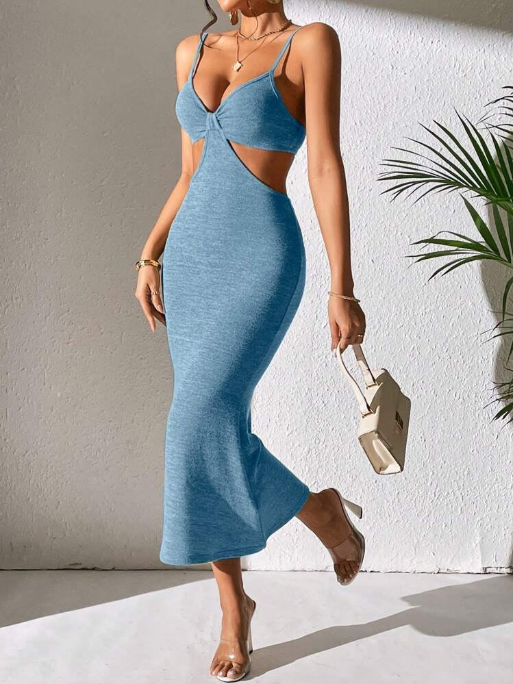 Ribbed Cutout Bodycon Dress