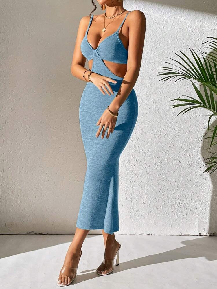 Ribbed Cutout Bodycon Dress