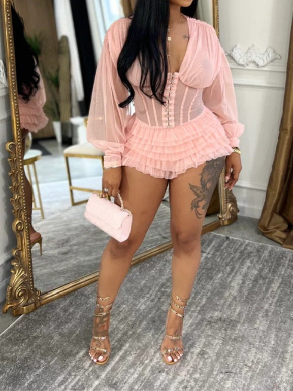 Petal Hemmed Romper