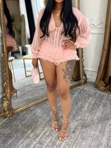 Petal Hemmed Romper