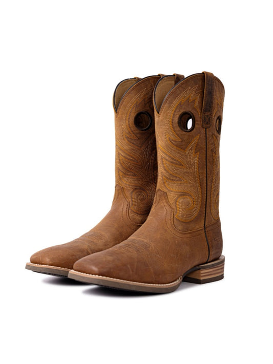 Square Toe Embroidered  Western Mid Calf Boots
