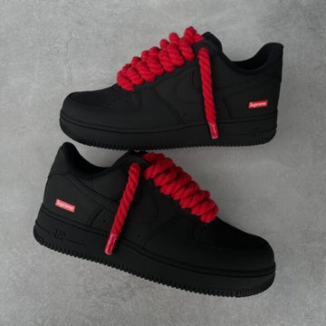 Black “Rope Laces Red Tint” V1 Sneakers