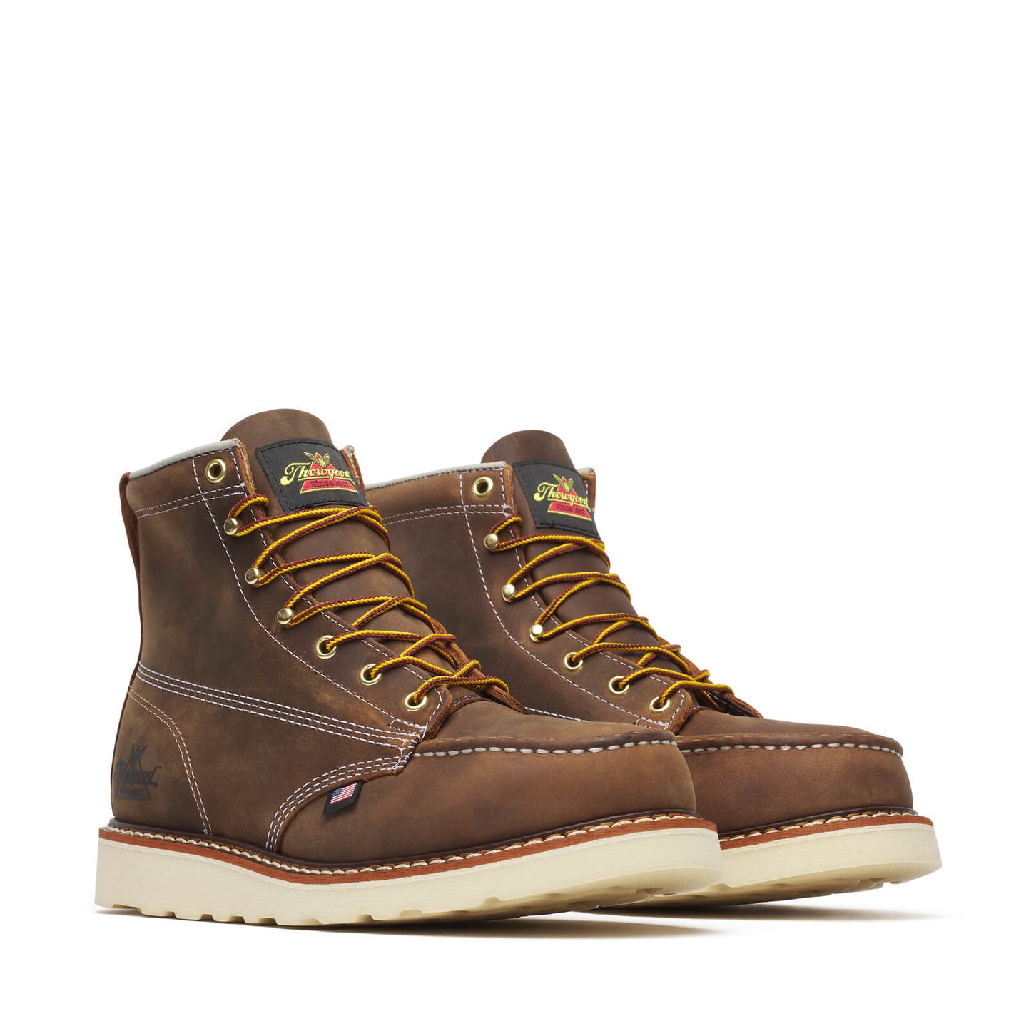 Men's Leather Platform Work Boots- 6″ Moc Toe