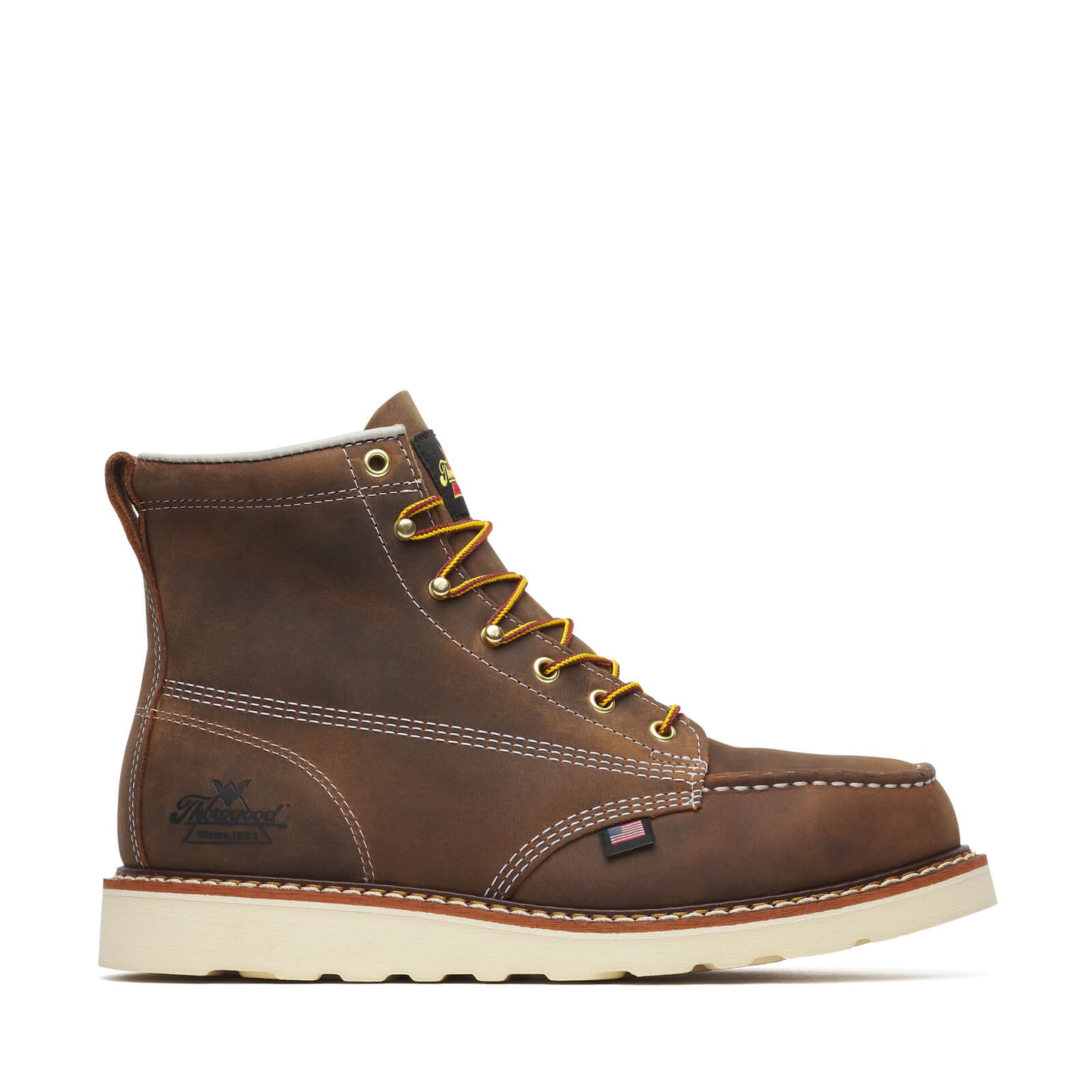 Men's Leather Platform Work Boots- 6″ Moc Toe