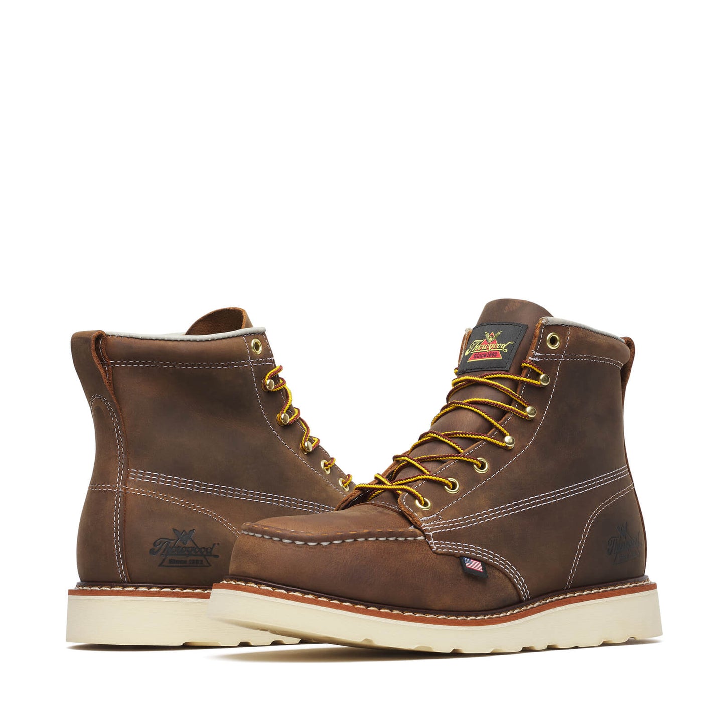 Men's Leather Platform Work Boots- 6″ Moc Toe