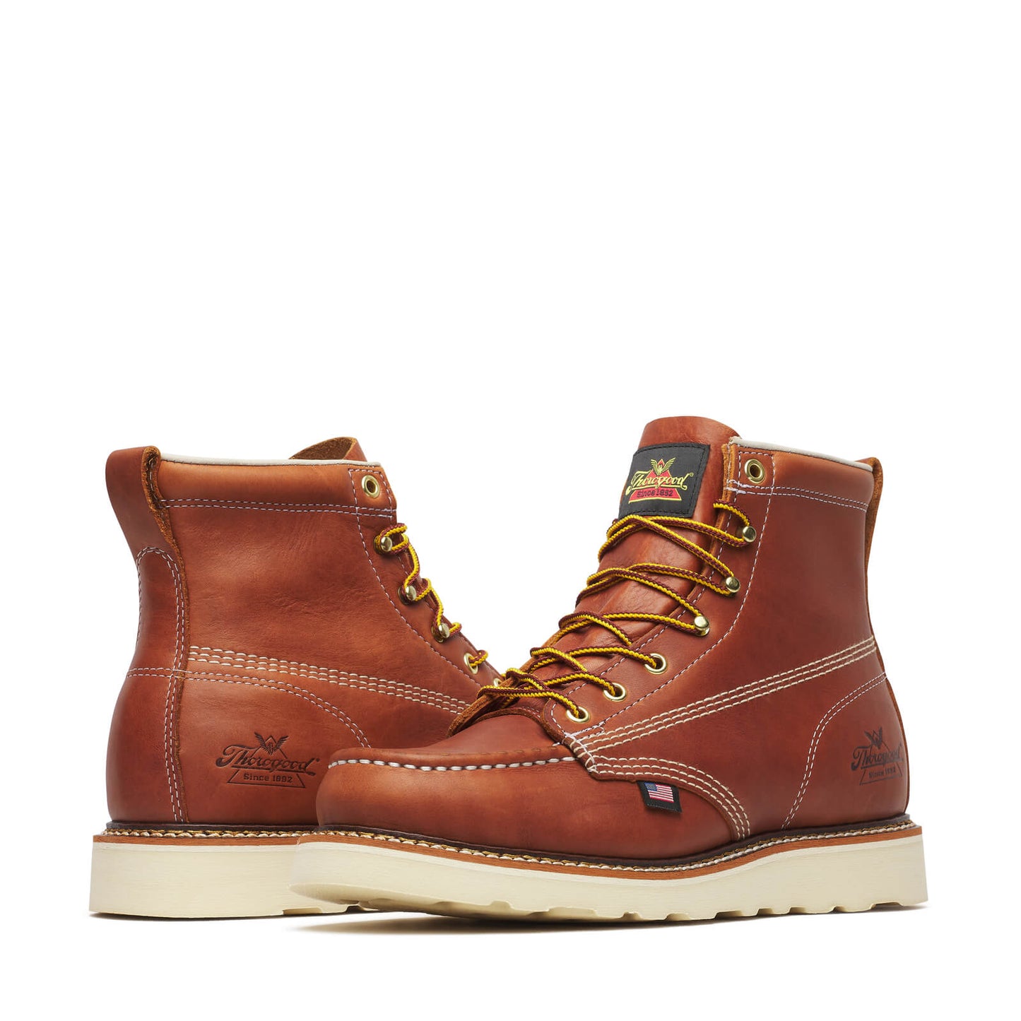 Men's Leather Platform Work Boots- 6″ Moc Toe