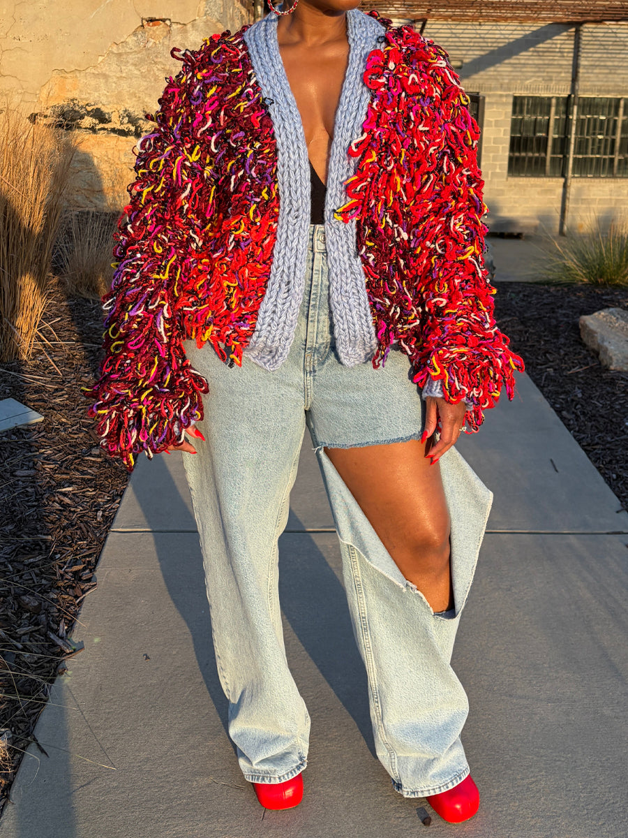 Fringed Confetti Luxe Knit Cardigan