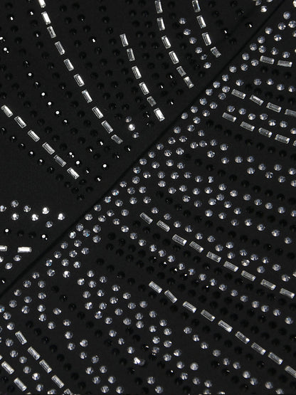 Rhinestones One Shoulder Stretch Party Dress