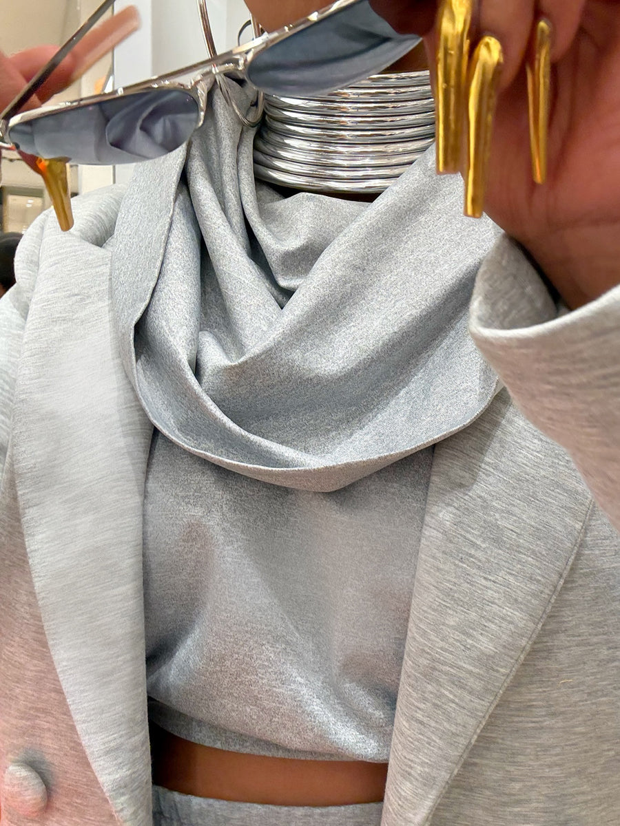 Swing Collar High Waist Two Pieces Set