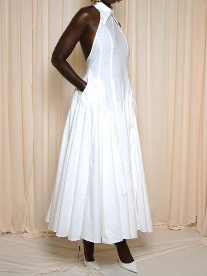 Patchwork Open Back Maxi Dress