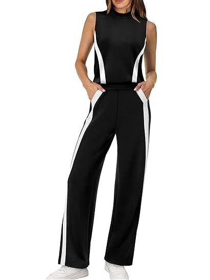 Mock Neck Sleeveless Lounge Sets