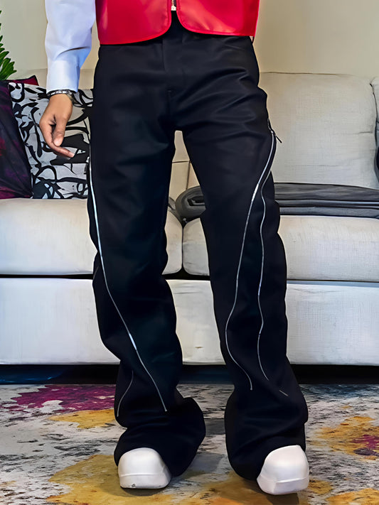 Fashion Zip Up Flare Pants