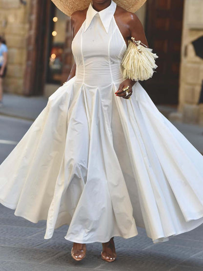 Patchwork Open Back Maxi Dress