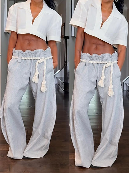 Loose Casual Sweatpants Straight Machete Pants