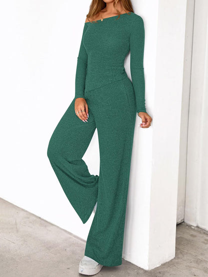 Asymmetric Casual Knitted Two Pieces Set（🔥Buy 2 Get Free Shipping）
