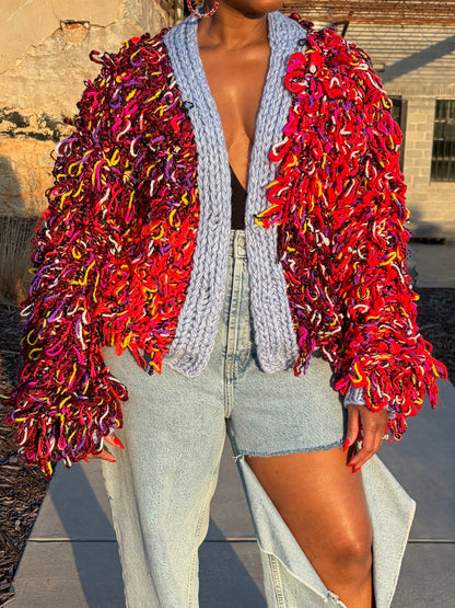 Fringed Confetti Luxe Knit Cardigan