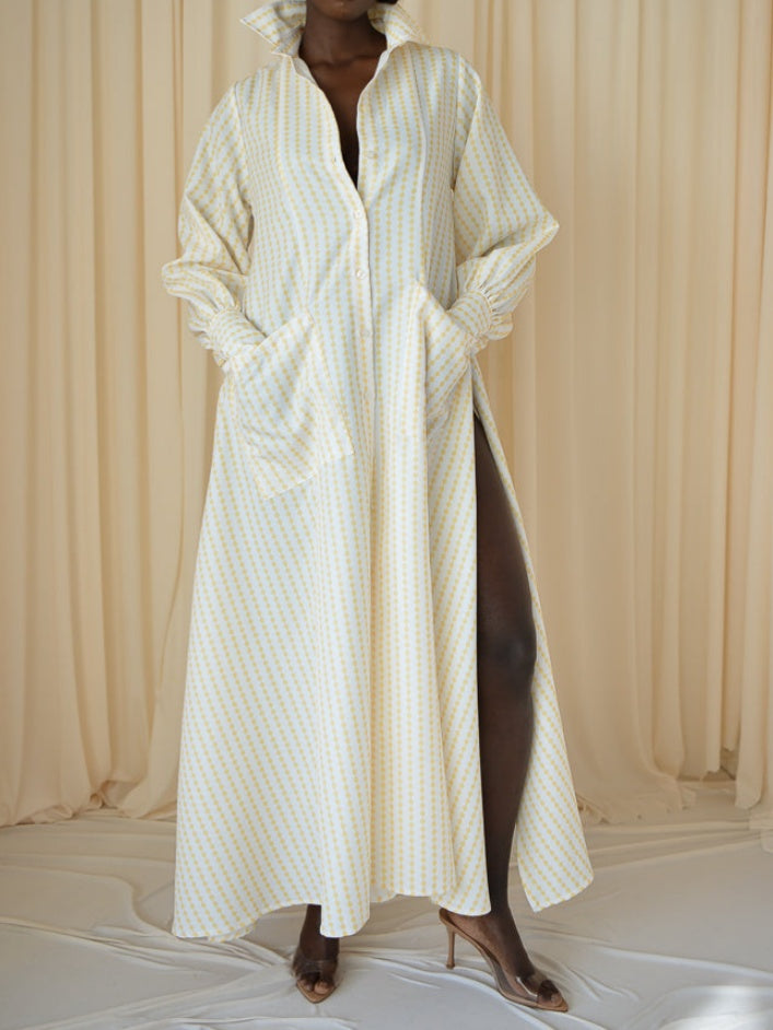 Diamond Striped Shirt Dress