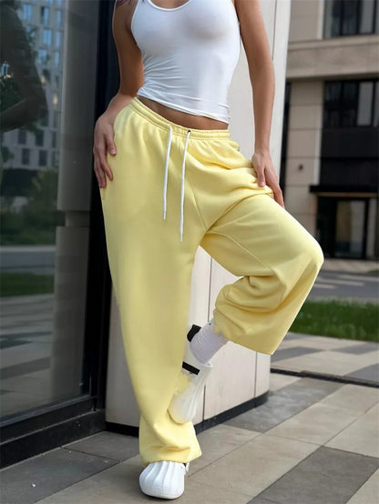 Loose-fitting Drawstring Wide-leg Pants