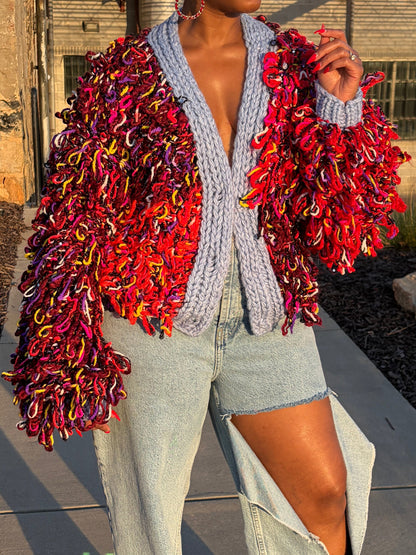 Fringed Confetti Luxe Knit Cardigan
