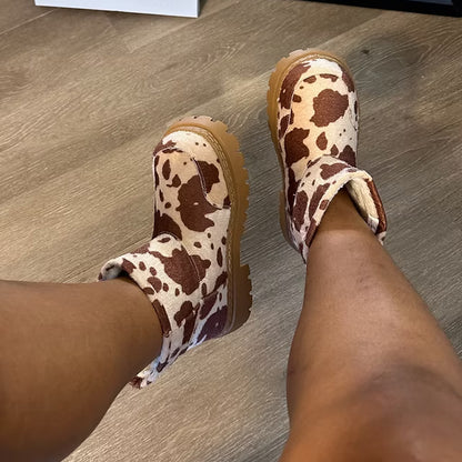 Lightly Furred Thick-soled Boots Snow Boots