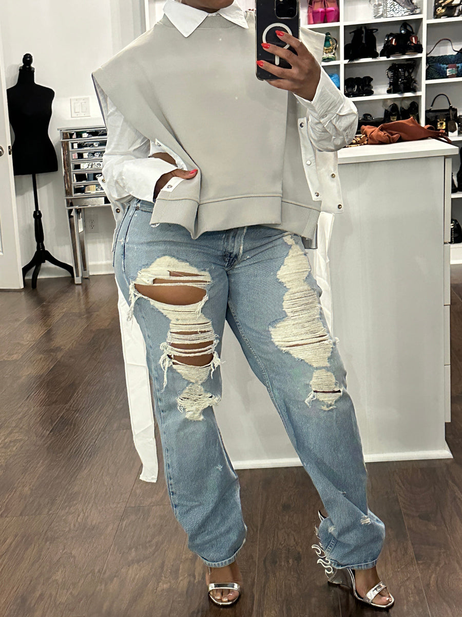 Tassels Side Knitted Vest