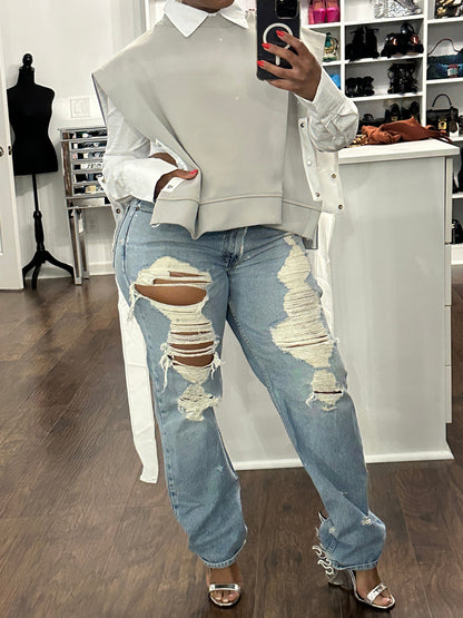 Tassels Side Knitted Vest