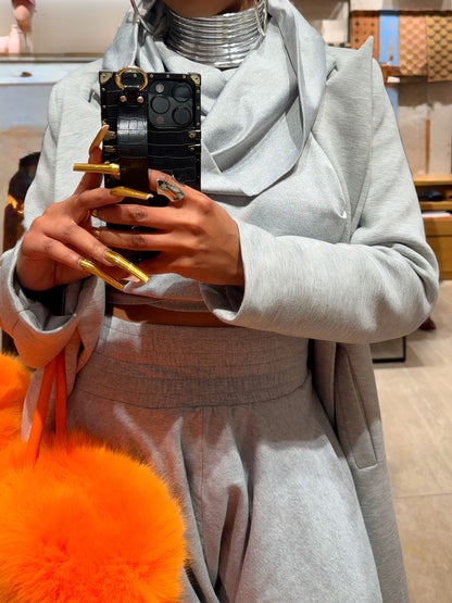 Swing Collar High Waist Two Pieces Set