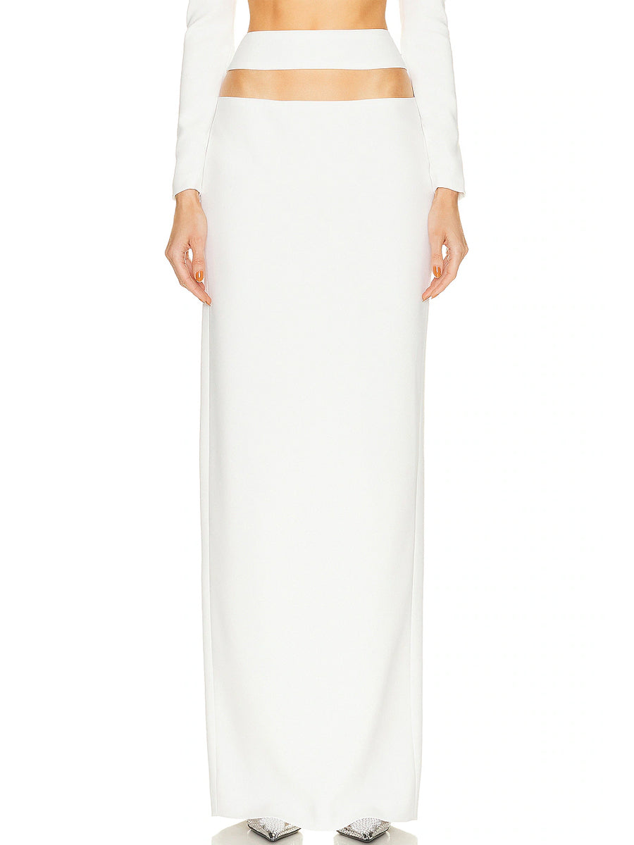 Hollowed Out Crop Jacket & Maxi Skirt