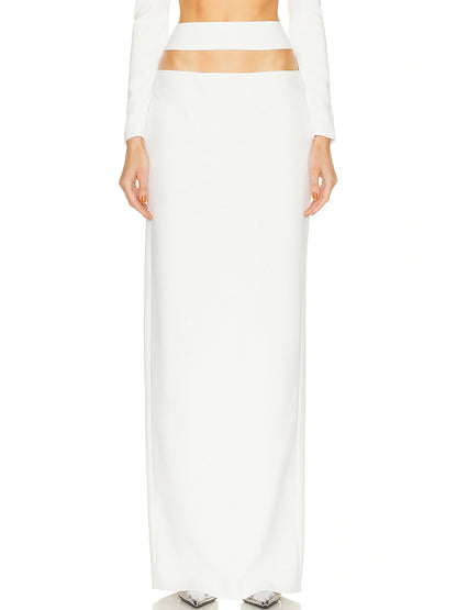 Hollowed Out Crop Jacket & Maxi Skirt