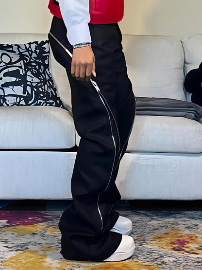 Fashion Zip Up Flare Pants