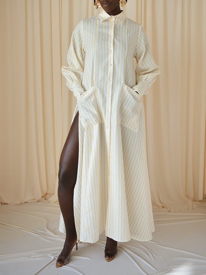 Diamond Striped Shirt Dress