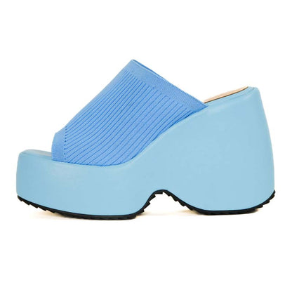 Wedge Thick Bottom Fashion Comfortable Knitted Slippers