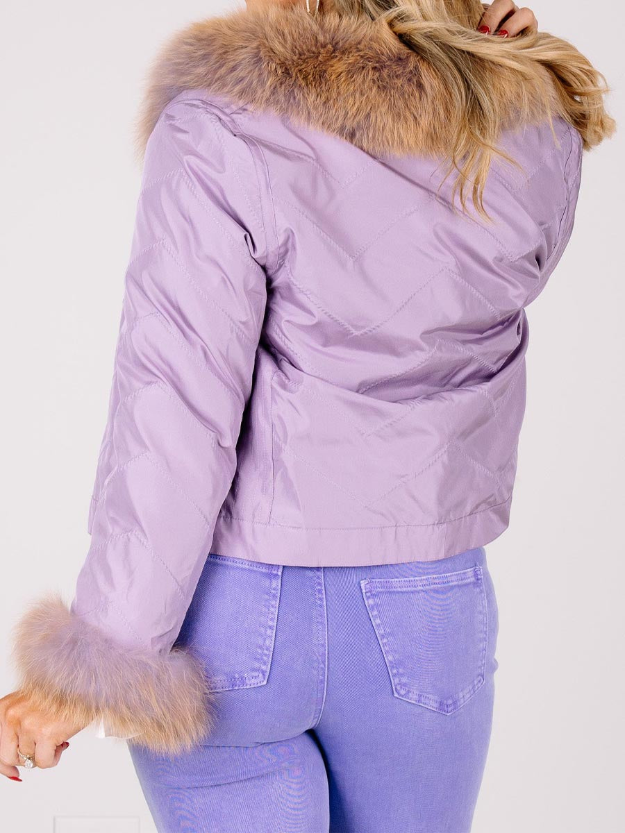 Reversible Faux Fox Fur Trim Jacket