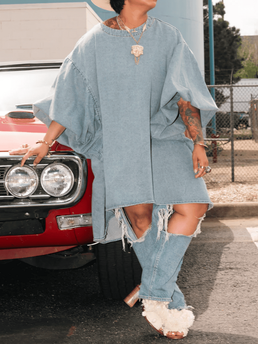 Oversized Loose Puff Sleeve Top